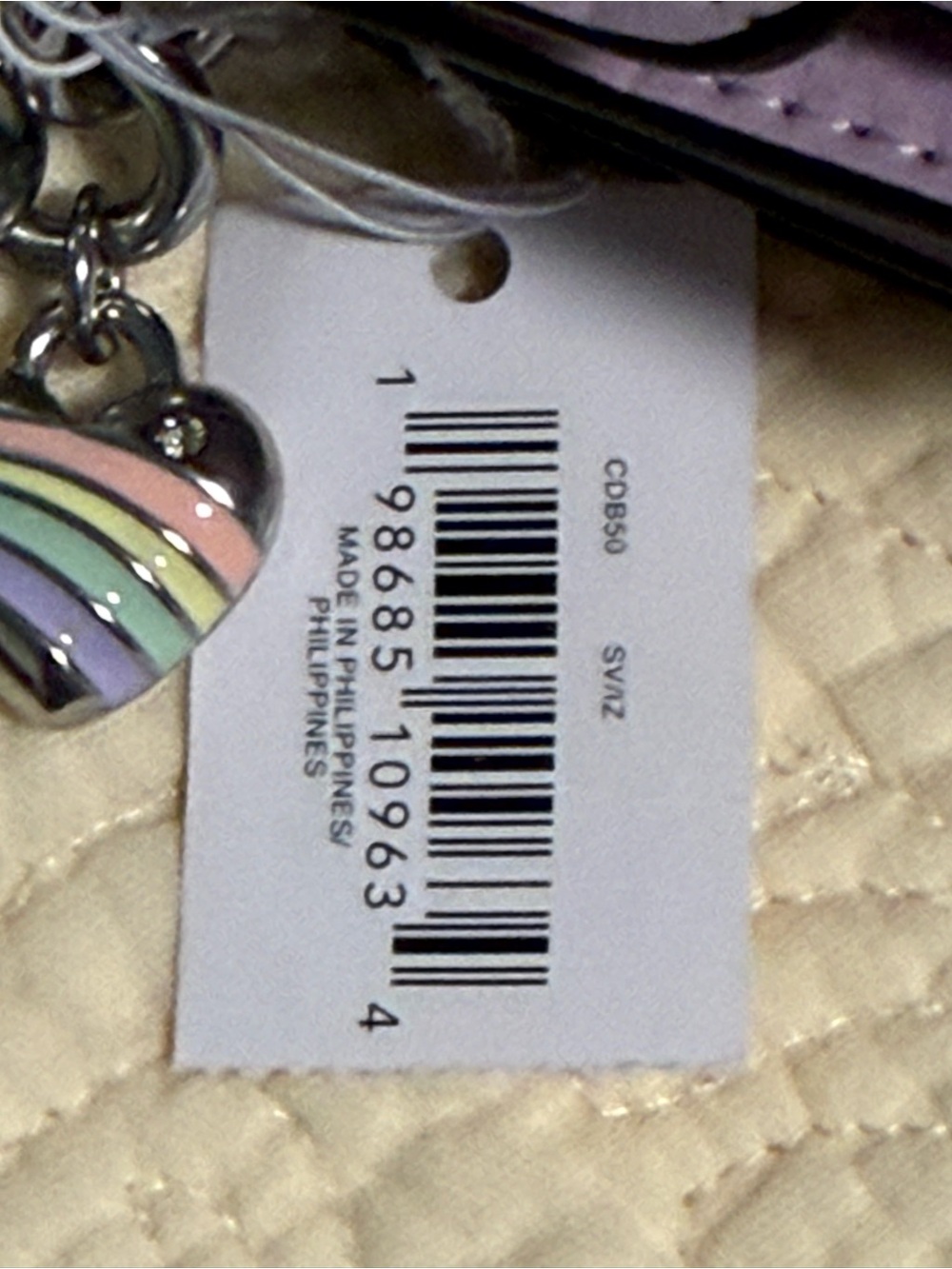 Coach Lilac Patent Leather Card Case Keychain with Heart Charm! NWT - Picture 5 of 15